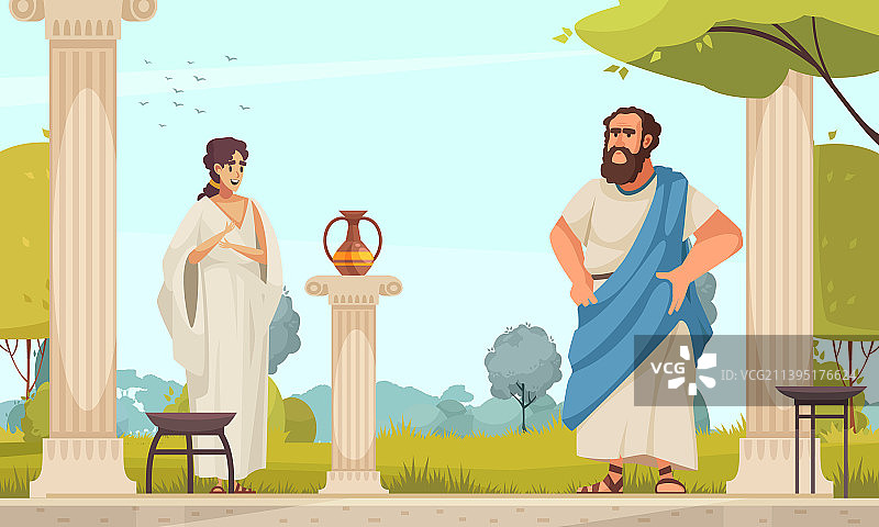 苏格拉底在雅典花园图片素材