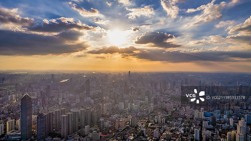 武汉汉口城市风光航拍图片素材