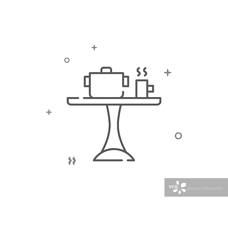 午餐桌上简单的线条图标符号图片素材