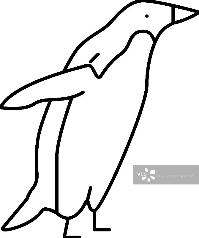 企鹅鸟线图标图片素材