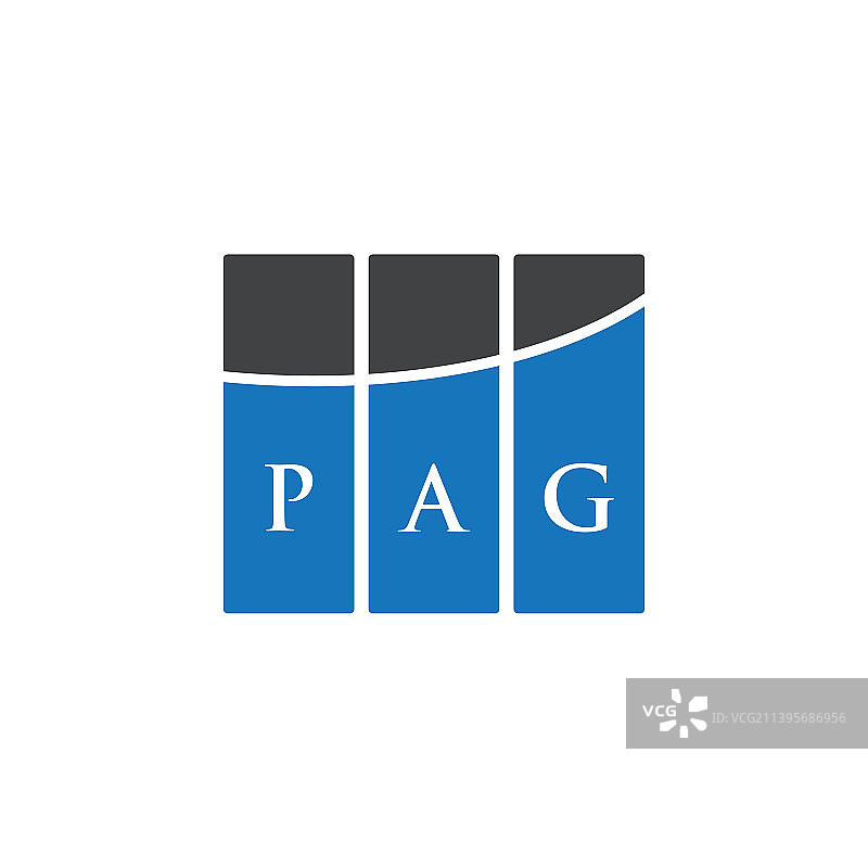Pag字母标志设计在白色背景Pag图片素材