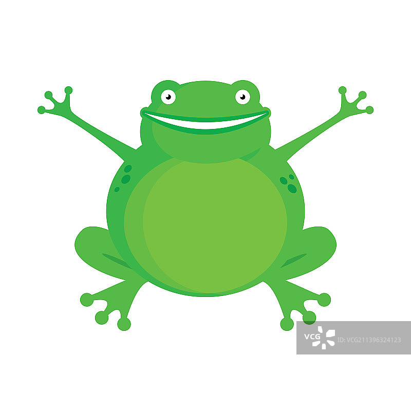 快乐微笑的绿色青蛙图标图片素材