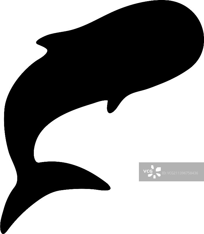 鲸鱼的黑色剪影孤立在图片素材
