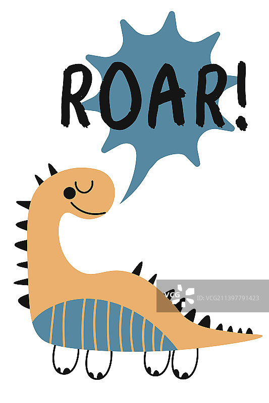 咆哮的恐龙有趣的字母引用图片素材