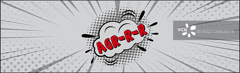 白色背景上的漫画字母agr-r-r图片素材