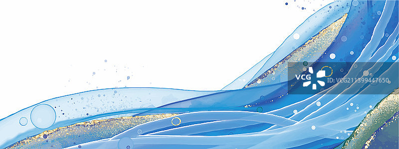 蓝色波浪酒精墨的抽象流体艺术图片素材