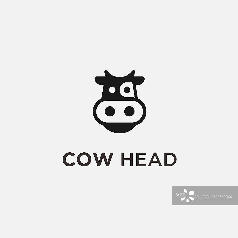 牛头卡通标志或奶牛图标图片素材