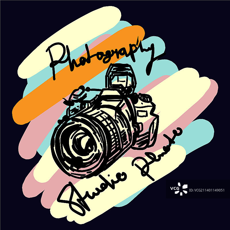相机手绘设计logo摄影图片素材