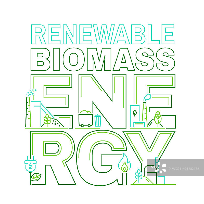 生物质可再生能源概念可编辑图片素材