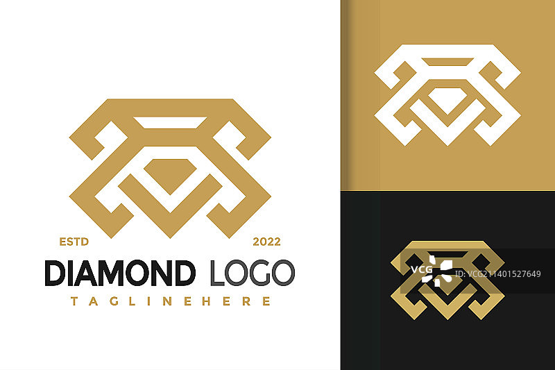 字母钻石标志设计品牌标识标志。图片素材