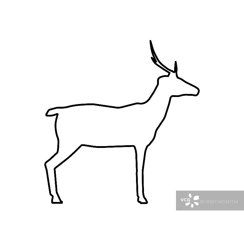 动物鹿的轮廓轮廓图标自然艺术图片素材