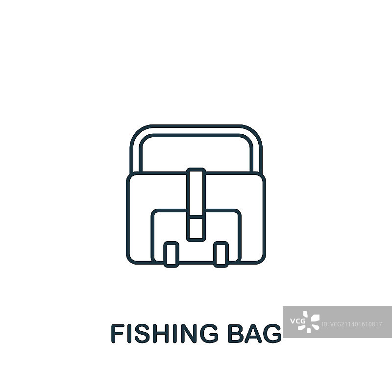 钓鱼袋图标单色简单钓鱼图标图片素材