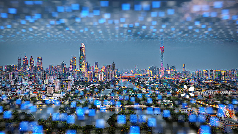 网络科技城市概念图片素材