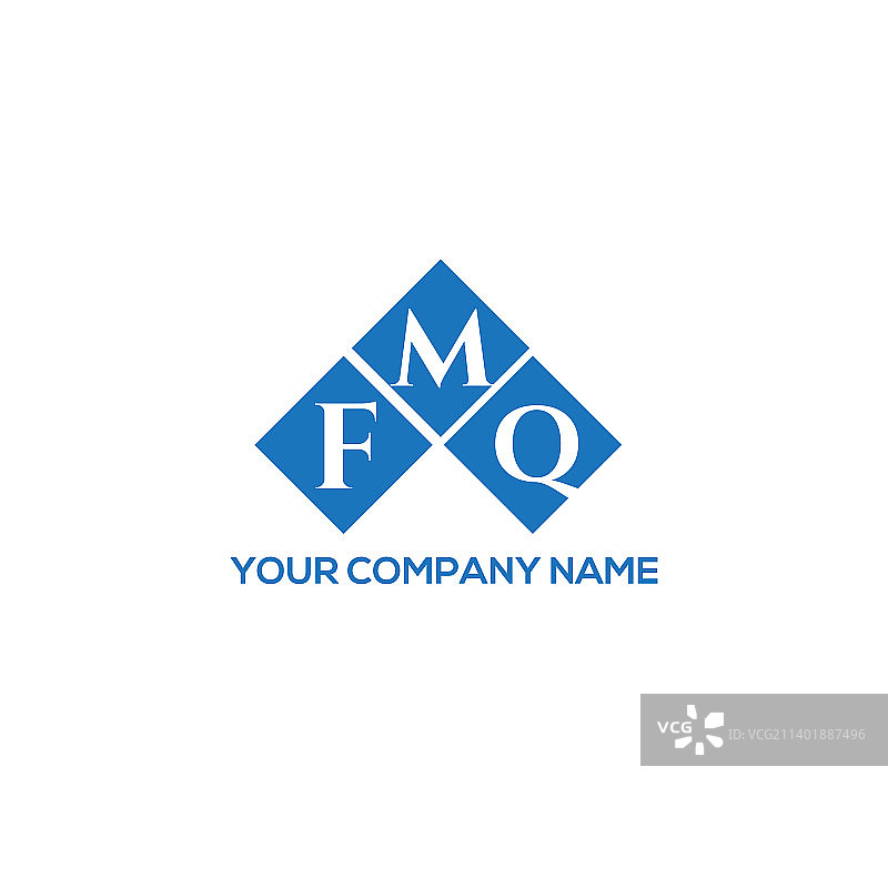 白色背景上的FMQ字母logo设计图片素材