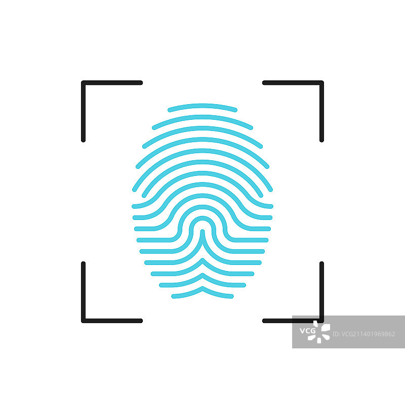 指纹扫描仪技术轮廓图标图片素材