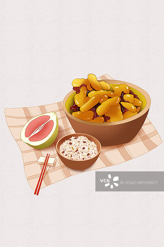 上海美食系列插画图片素材