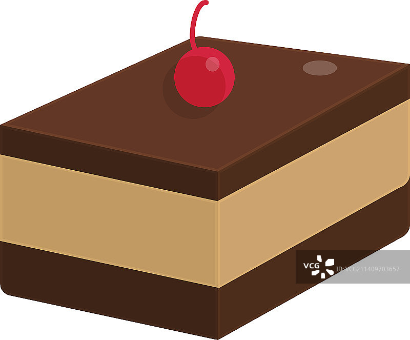 白色背景的樱桃巧克力蛋糕图片素材