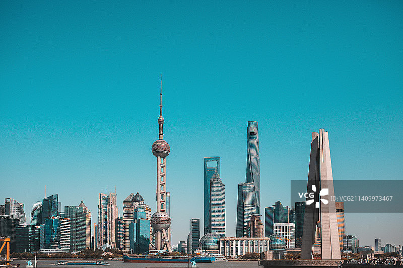 中国上海外滩建筑群全景图片素材