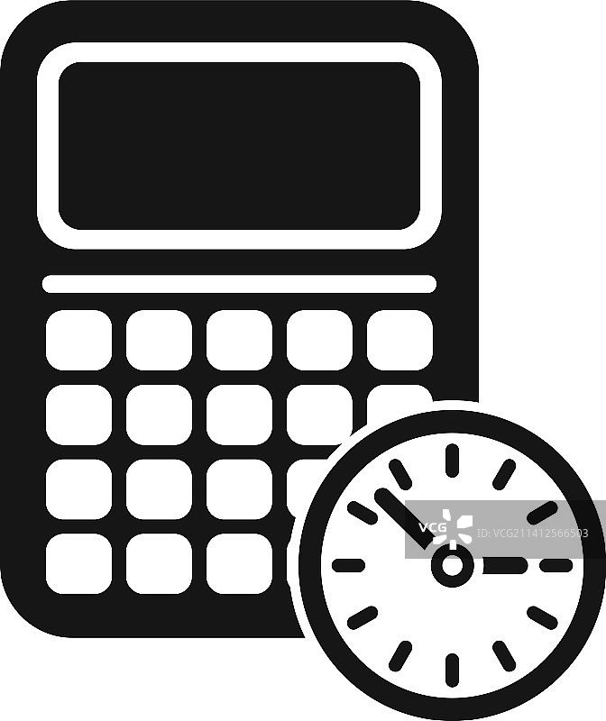 计算器时间图标简单的时钟项目图片素材