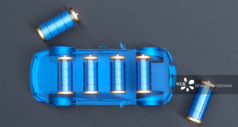 3D渲染新能源汽车充电供电概念图片素材