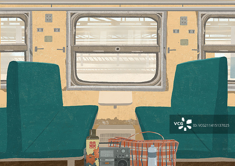 绿皮火车的座位图片素材