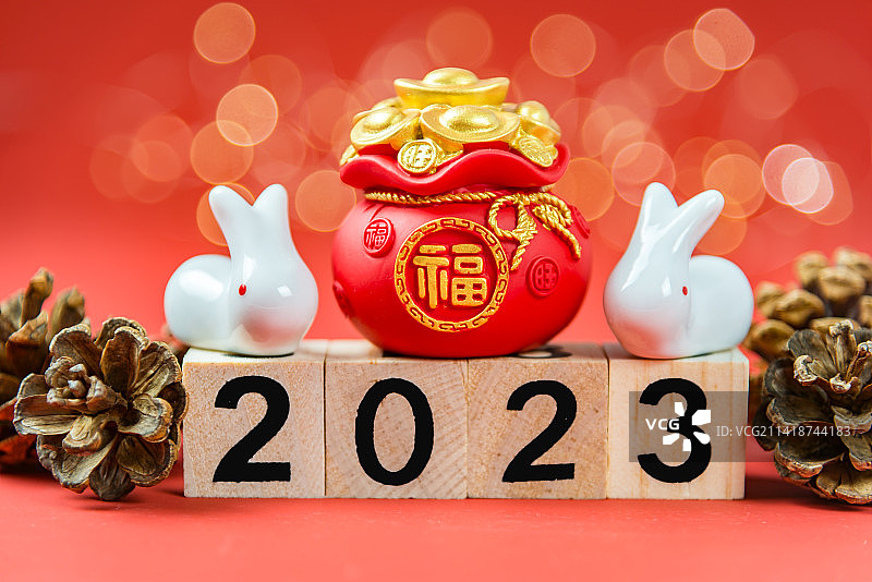 2023兔年春节概念图图片素材