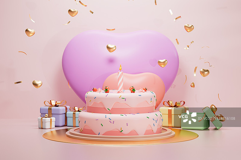 卡通风格的生日蛋糕图片图片素材