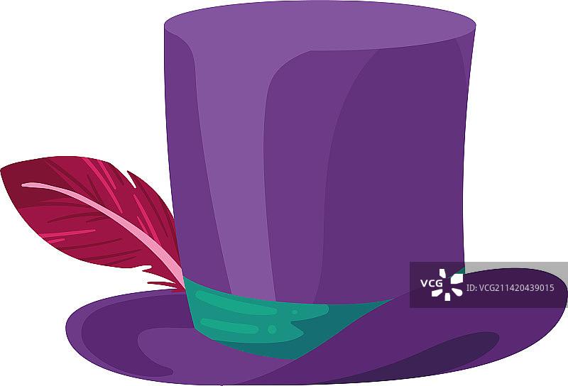带羽毛的紫色帽子图片素材