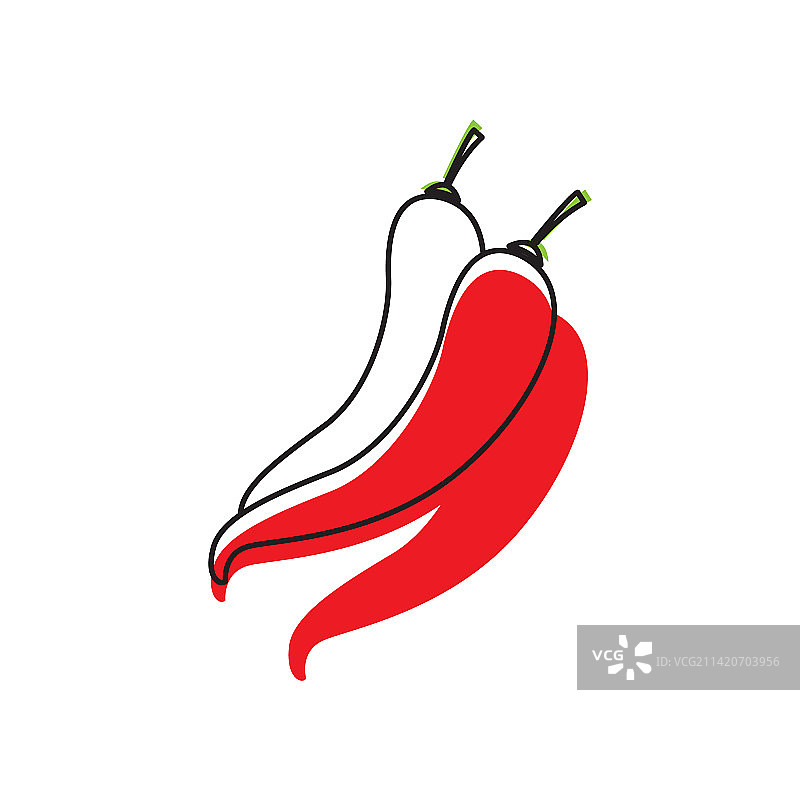 红色辣椒辣味线图标标志图片素材