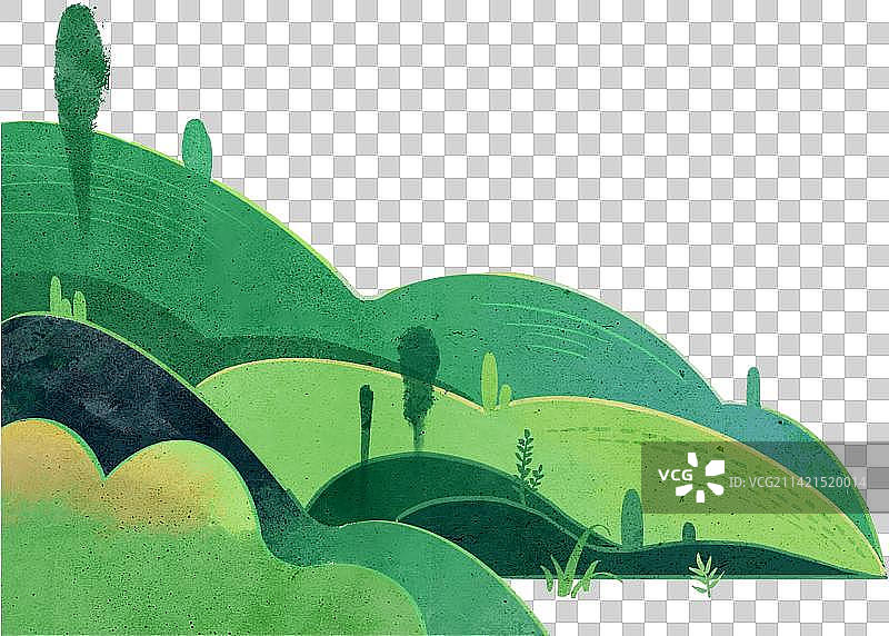装饰风绿色山脉2图片素材