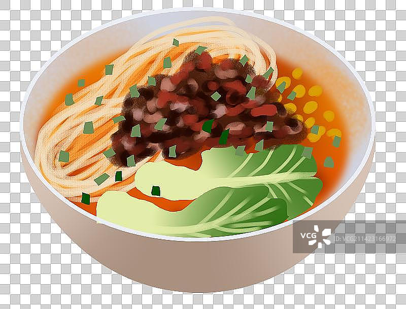 重庆小面面食食物食材面条美食营养健康味道炸酱面元素插画图片素材