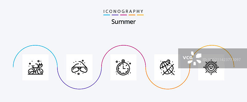 夏季线5图标包包括闪闪发光图片素材