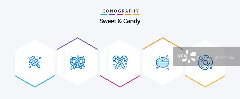 甜蜜和糖果25蓝色图标包包括图片素材