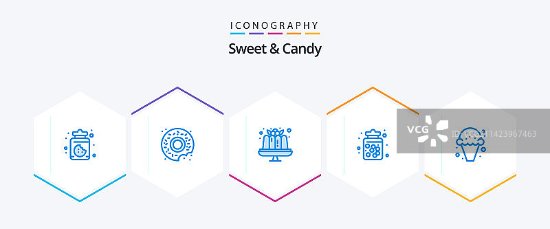 甜蜜和糖果25蓝色图标包包括图片素材