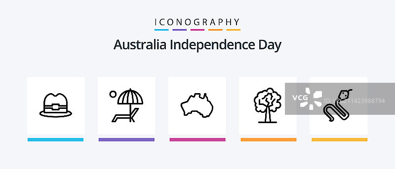 澳大利亚独立日5号线图标包图片素材