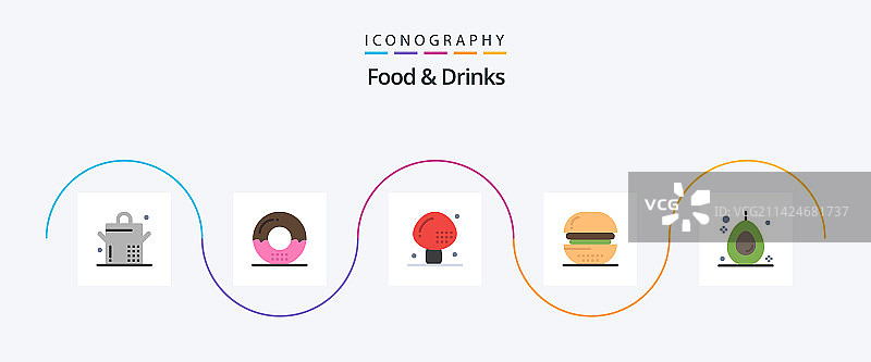 食品和饮料扁平5图标包包括图片素材