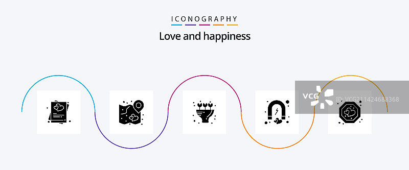 爱情象形文字5图标包包括浪漫爱情图片素材