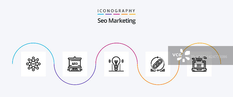 Seo营销行5图标包包括网站图片素材