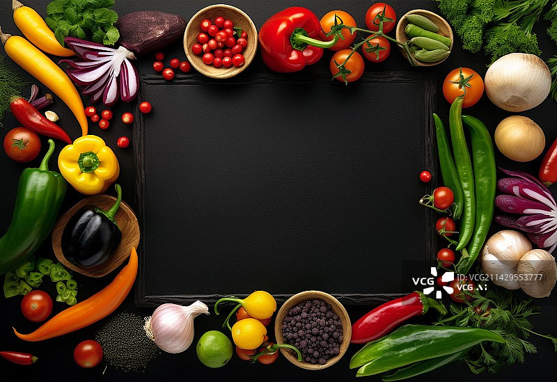 【AI数字艺术】健康美食新鲜蔬菜水果俯视图有机食品背景素材健康美食新鲜蔬菜水果俯视图有机食品背景素材图片素材