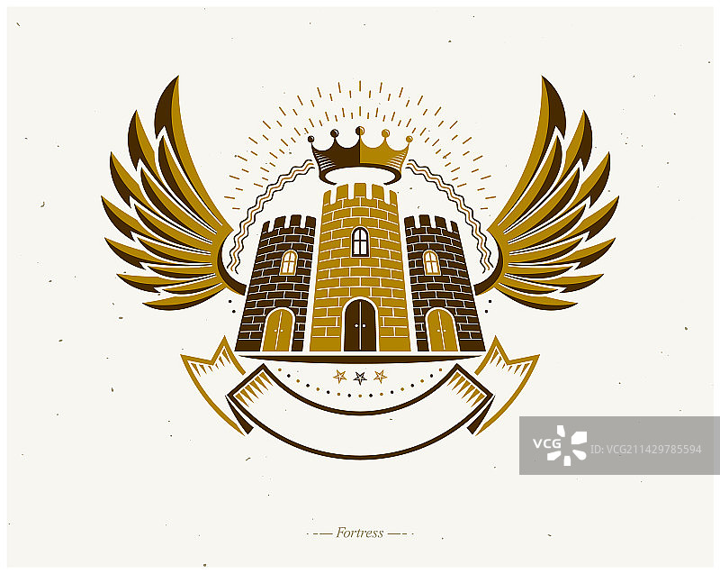 古堡垒纹章设计元素图片素材