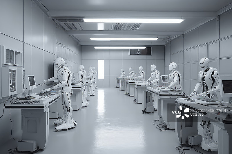 【AI数字艺术】科技室内办公室机器人图片素材