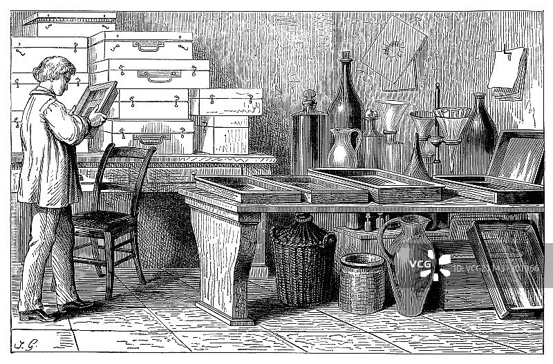 摄影实验室，19世纪图片素材