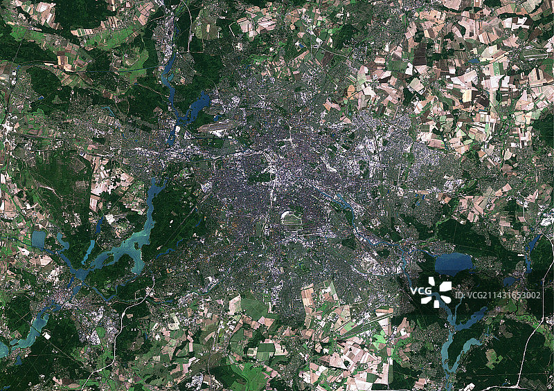 德国柏林，卫星图像图片素材