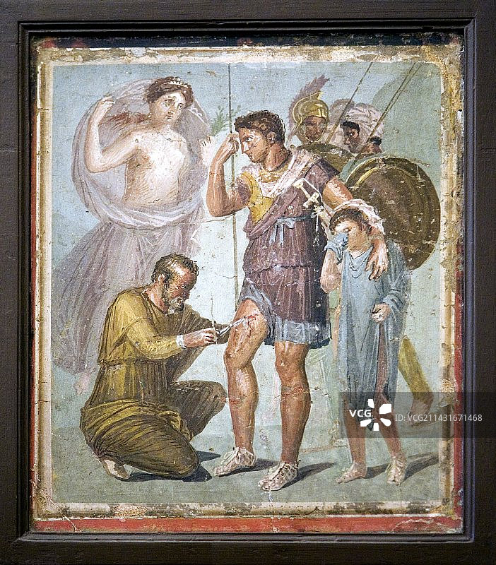 埃涅阿斯的战伤，罗马壁画图片素材