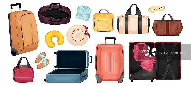 旅行行李写实套装图片素材