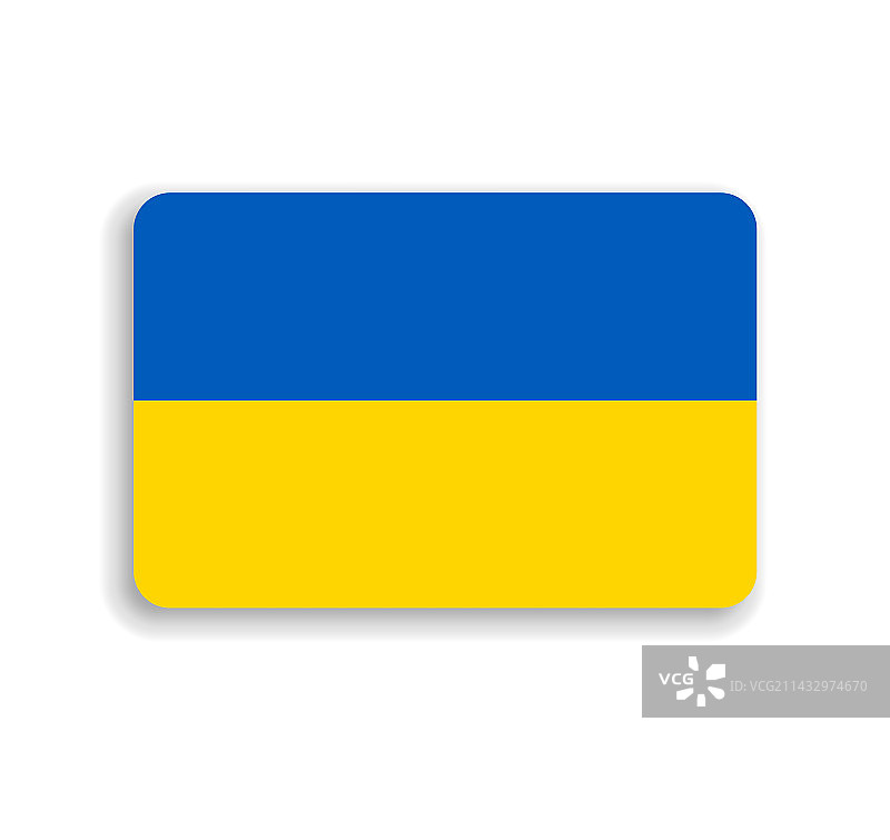乌克兰的圆角矩形国旗图片素材
