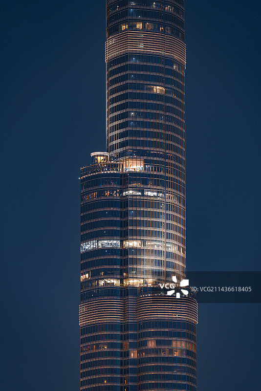 阿联酋迪拜哈利法塔夜景建筑外立面图片素材