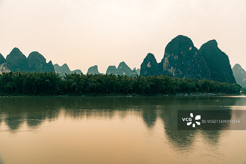 桂林山水日落风光图片素材
