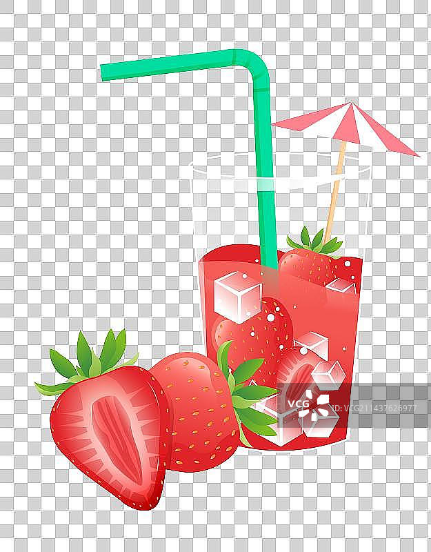 夏季冰饮饮料草莓冰茶图片素材