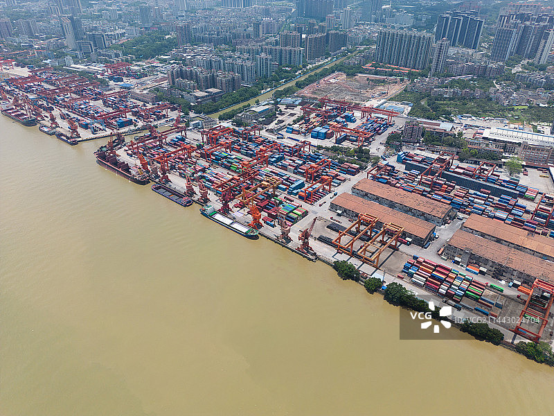 广州黄埔港货运码头图片素材